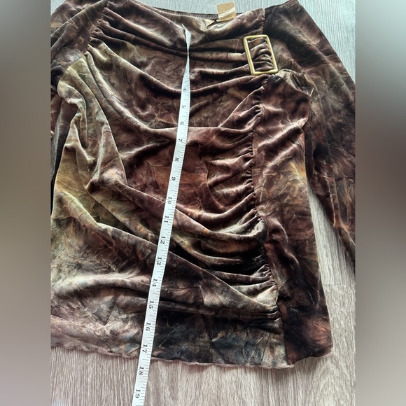 Y2K Made in USA Buckle Off The Shoulder Blouse size Medium - Picture 7 of 10